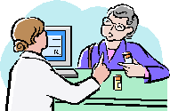 Pharmacist explaining